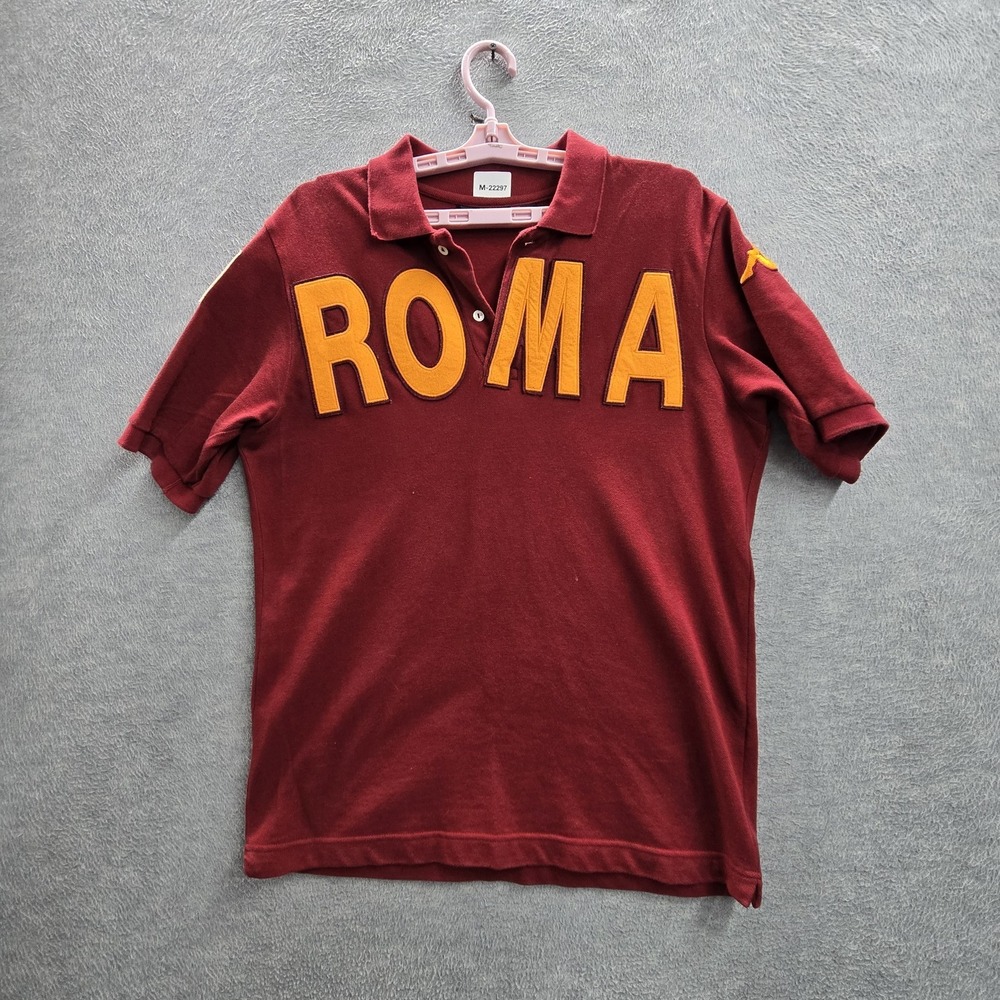 VINTAGE AS Roma Men Polo‎ SMALL Red  Robe Di Kappa Embroidered Y2K